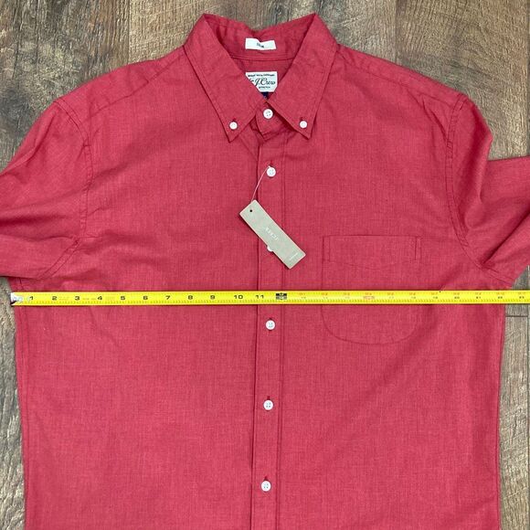 J Crew NWT Men’s Secret Wash Red Button Down Cotton Long Sleeve Shirt Slim Fit L - Picture 6 of 9